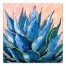 Blue and Pink Aloe Plant 30x30 Canvas Wall Art