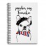 Pardon My Frenchie 6x8 Ruled Spiral Notebook