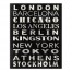 Major City Names 16x20 Canvas Wall Art