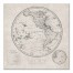 Round World Map Distressed 16x16 Canvas Wall Art