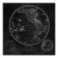 Round World Map Black 16x16 Canvas Wall Art
