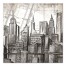 Sketch City Skyline 16x16 Canvas Wall Art