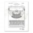 Typewriter Patent on Distressed White 16x20 Canvas Wall Art