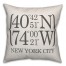 New York City Coordinates 18x18 Spun Poly Pillow