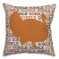 Gobble Text Pattern & Turkey 18x18 Spun Poly Pillow