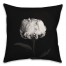 White Rose on Black Background 18x18 Spun Poly Pillow