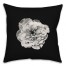 White Flower on Black Background 18x18 Spun Poly Pillow
