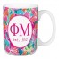 Phi Mu Bright Florals 15 oz Mug
