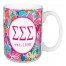 Sigma Sigma Sigma Bright Florals 15 oz Mug