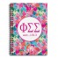 Phi Sigma Sigma Bright Florals 6x8 Ruled Spiral Notebook