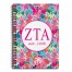 Zeta Tau Alpha Bright Florals 6x8 Ruled Spiral Notebook