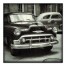Black and White Vintage Cars 36x36 Canvas Wall Art