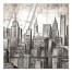 Sketch City Skyline 24x24 Canvas Wall Art