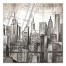 Sketch City Skyline 30x30 Canvas Wall Art