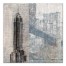 New York Landmarks on Distressed Background 36x36 Canvas Wall Art