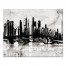 Black and White Graffiti City Skyline 24x30 Canvas Wall Art