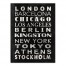 Major City Names 30x40 Canvas Wall Art