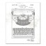 Typewriter Patent on Distressed White 20x24 Canvas Wall Art