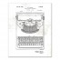 Typewriter Patent on Distressed White 24x30 Canvas Wall Art