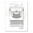 Typewriter Patent on Distressed White 30x40 Canvas Wall Art
