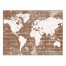 World Map on Distressed Brick 30x40 Canvas Wall Art
