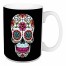 Pink Sugar Skull with Flowers 15 oz Mug