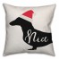 Naughty or Nice Dachshund 18x18 Spun Poly Pillow