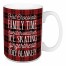 Christmas Words on Maroon Plaid 15 oz Mug