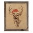 Gray Deer with a Santa Hat 20x16 Framed Pallet Wood Art
