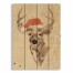 Gray Deer with a Santa Hat 14x20 Pallet Wood Art