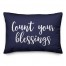 Count Your Blessings in Navy 14x20 Spun Poly Pillow