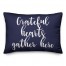 Grateful Hearts Gather Here in Navy 14x20 Spun Poly Pillow