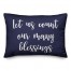 Let Us Count Our Many Blessings in Navy 14x20 Spun Poly Pillow