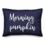 Morning, Pumpkin in Navy 14x20 Spun Poly Pillow
