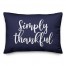 Simply Thankful in Navy 14x20 Spun Poly Pillow