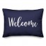 Welcome in Navy 14x20 Spun Poly Pillow
