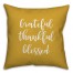 Grateful Thankful Blessed in Mustard 18x18 Spun Poly Pillow