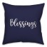 Blessings in Navy 18x18 Spun Poly Pillow