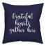 Grateful Hearts Gather Here in Navy 18x18 Spun Poly Pillow