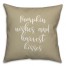 Pumpkin Wishes And Harvest Kisses in Beige 18x18 Spun Poly Pillow
