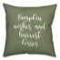 Pumpkin Wishes And Harvest Kisses in Green 18x18 Spun Poly Pillow