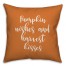 Pumpkin Wishes And Harvest Kisses in Orange 18x18 Spun Poly Pillow