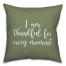I Am Thankful For Every Moment in Green 18x18 Spun Poly Pillow