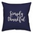 Simply Thankful in Navy 18x18 Spun Poly Pillow