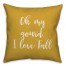 Oh My Gourd, I Love Fall in Mustard 18x18 Spun Poly Pillow Cover