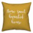 Home Sweet Haunted House in Mustard 18x18 Spun Poly Pillow Cover