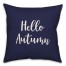 Hello Autumn in Navy 18x18 Spun Poly Pillow Cover