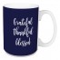 Grateful Thankful Blessed in Navy 15 oz Mug