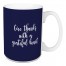 Give Thanks With A Grateful Heart in Navy 15 oz Mug