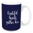 Grateful Hearts Gather Here in Navy 15 oz Mug